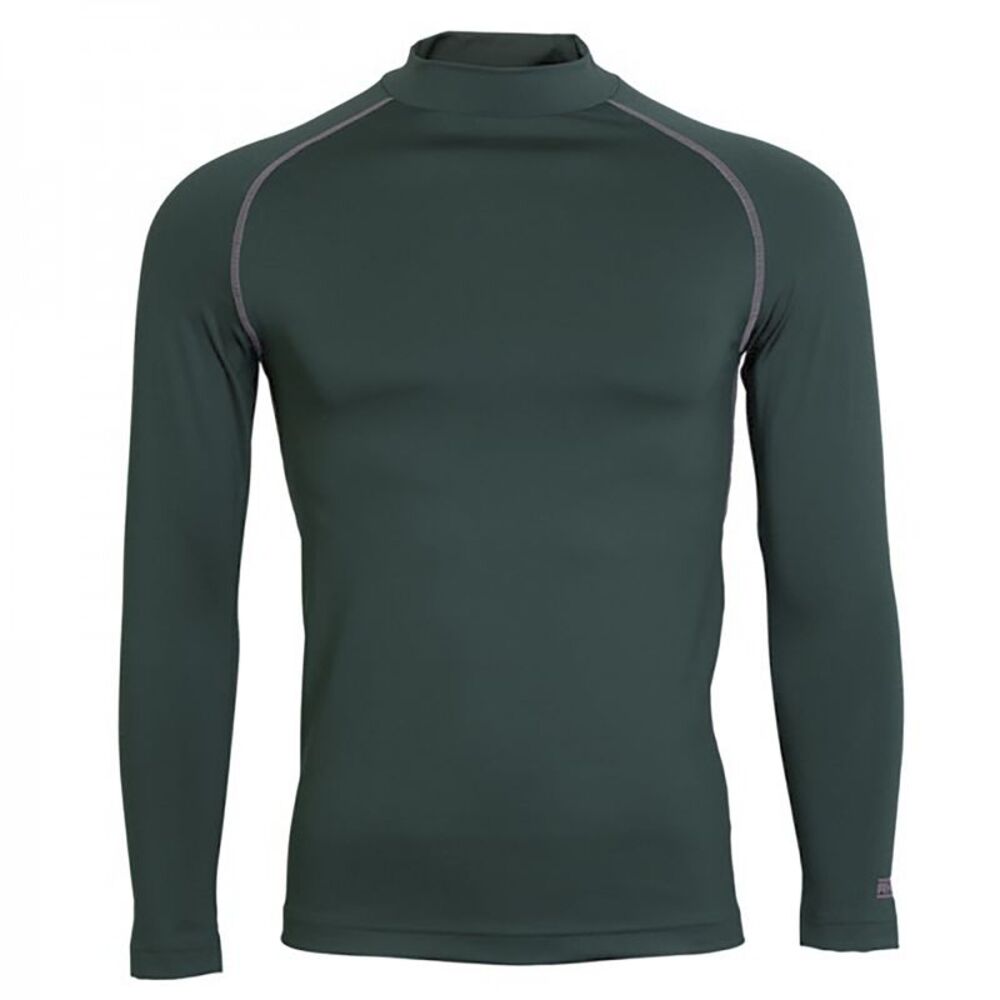 Rhino Mens Thermal Underwear Long Sleeve Base Layer Vest Top / Bottle Green